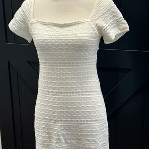 Hollister short-sleeve crochet-style twist dress